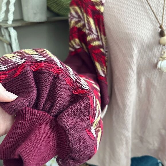 Free People Rainbow Dreams Bohemian Oversized Balloon Sleeve Sweater - Picture 7 of 14